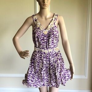NWT Atelier Azza Purple Belted Mini Sundress